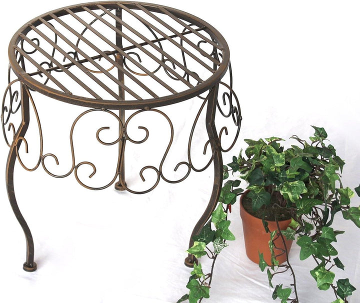 DanDiBo Blumenhocker Metall Braun Rund 30 cm Blumenständer 140129 M Beistelltisch Pflanzenständer Kl