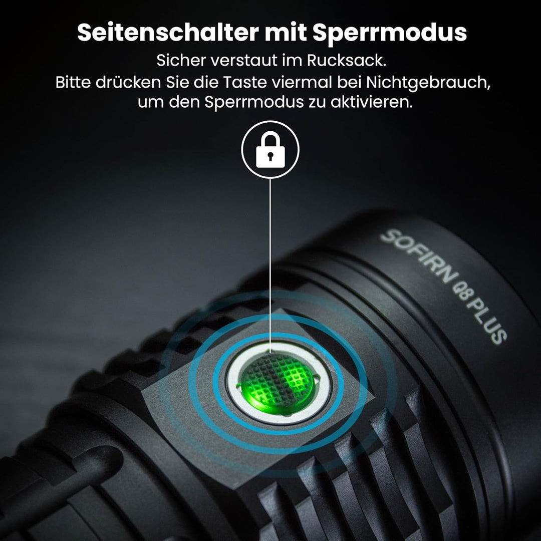 Sofirn Q8 Plus Led Taschenlampe, Superhell Tashcnelampe 16000 Lumen Leistungsstarke Taschenlampe mit