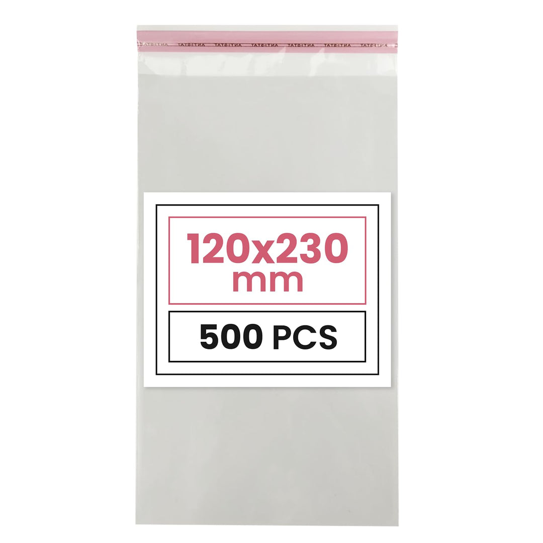 Netuno 500 Flachbeutel Hochglanz 12 x 23 cm mit Klappe 3cm Peel & Seal PP Tütchen selbstklebend Plas