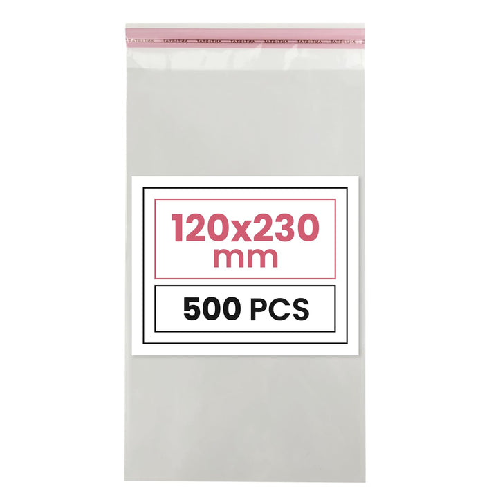Netuno 500 Flachbeutel Hochglanz 12 x 23 cm mit Klappe 3cm Peel & Seal PP Tütchen selbstklebend Plas