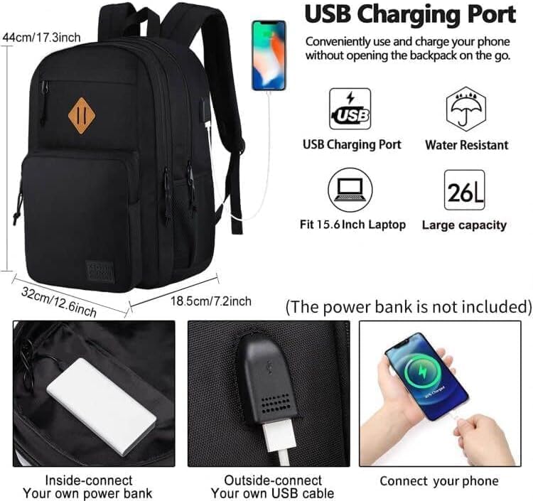 KEOFID Laptop Rucksack für Herren Damen, Grosser Schulrucksack für Jungen, Mädchen und Teenager, Ant