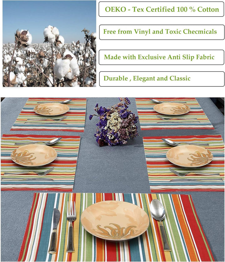 Ruvanti Tischsets 100% Baumwolle 13x19 Zoll, Esstisch Platzsets Set von 6, Moderne Tischsets für Ess