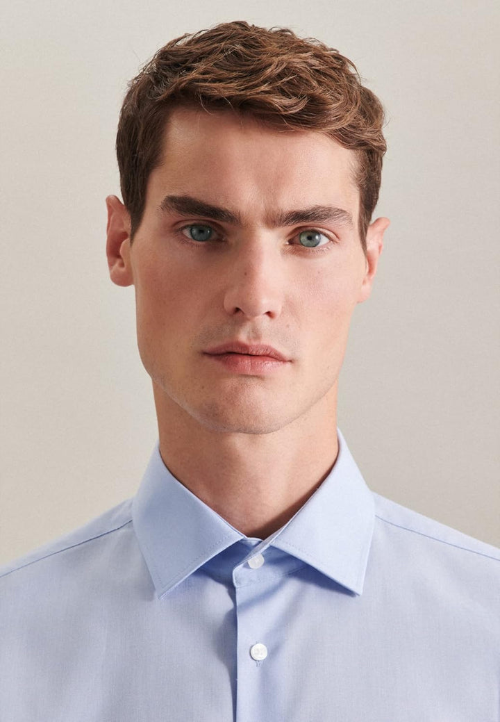 Seidensticker Herren Slim Bügelfrei Business Kent Extra Langer Arm Shirt 36 Hellblau, 36 Hellblau
