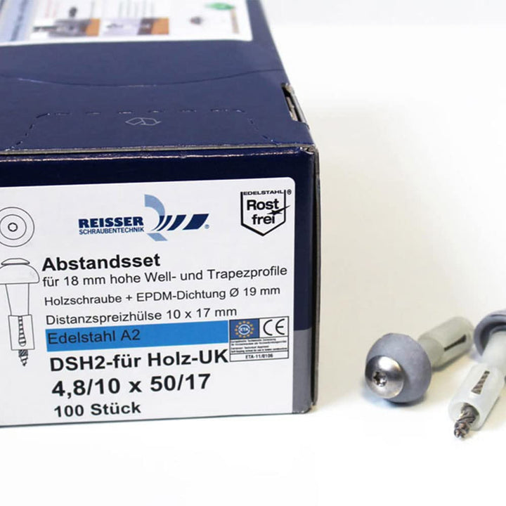 2in1 Montageschraube - Reisser DSH-Set Edelstahlschraube+Distanzspreizhülse !!PATENTIERTE NEUHEIT!!