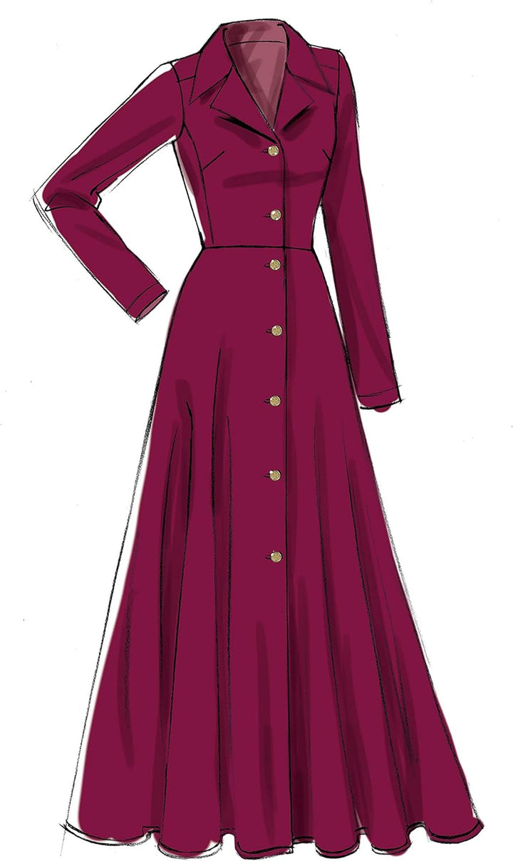 Vogue V9345E5 Easy Damen Schnittmuster Kragen Kleid Schnittmuster Gr. 42-50