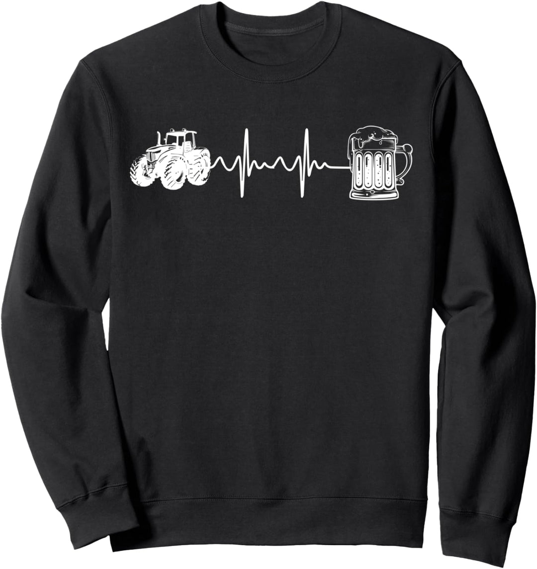 Traktor Bier Herzschlag Trecker Landwirt Sweatshirt