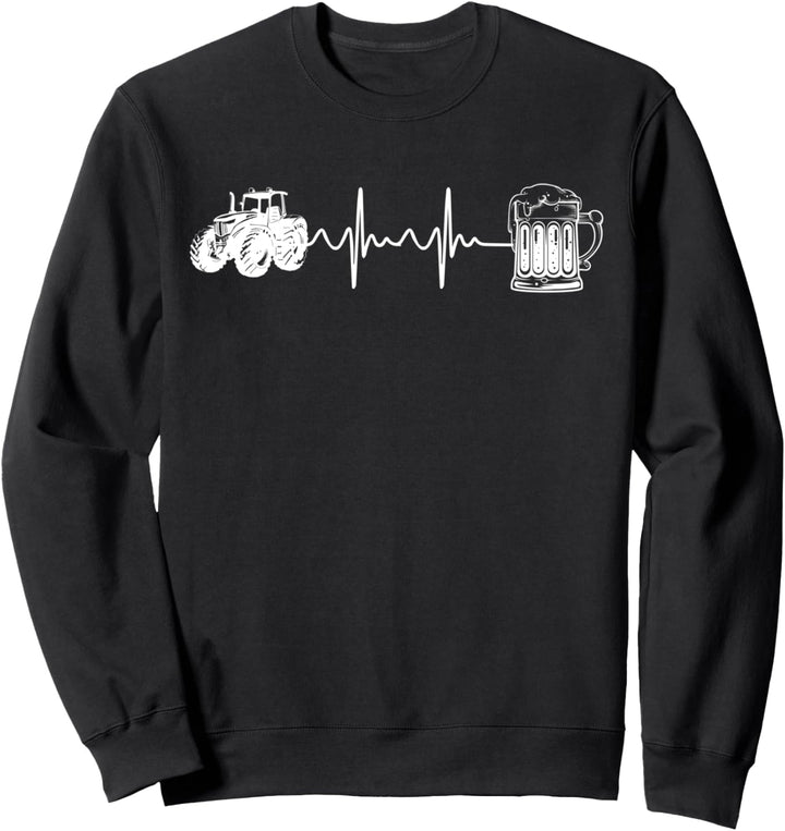 Traktor Bier Herzschlag Trecker Landwirt Sweatshirt