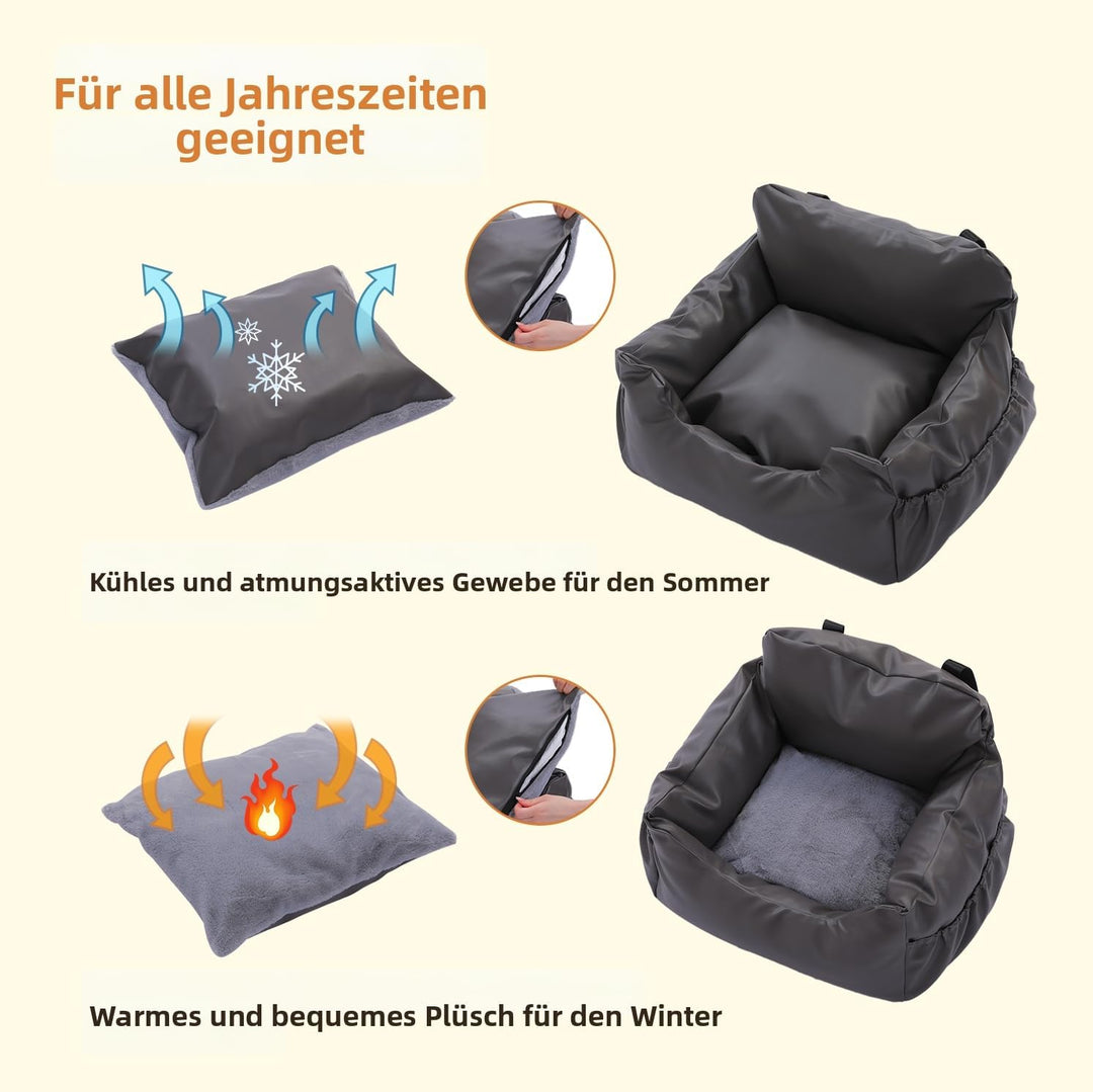 PETEPELA Hundeautositz mit stabil Sicherheitsgurt Weich Hunde Sitzerhöhung Wasserdichter Rutschfeste