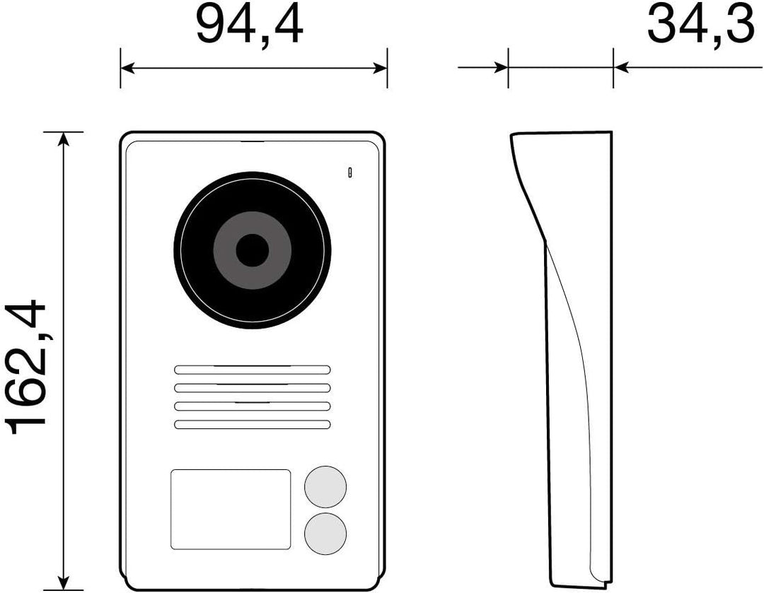 VIMAR K40911 Videosprechenalagen-Set enthält Freisprech-Videohaustelefon LCD 7in, 2-Taste Klingeltab