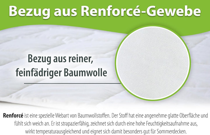 franknatur Sommerdecke Lyocell Tencel Baumwolle Bettdecke 155x220 Weiss 155 x 220 cm, 155 x 220 cm