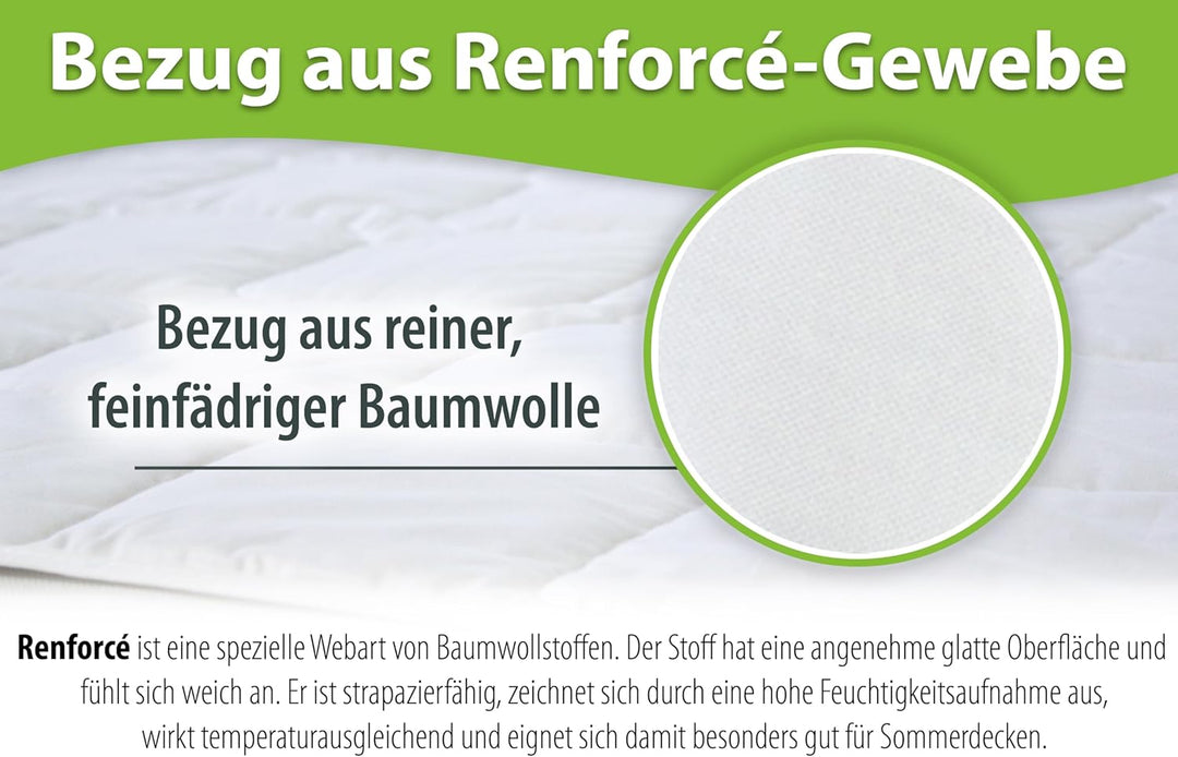 franknatur Sommerdecke Lyocell Tencel Baumwolle Bettdecke 200x220 Weiss 200 x 220 cm, 200 x 220 cm