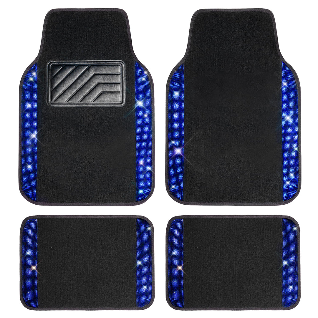 CAR PASS Bling Diamant Auto Fu?matten, Gl?nzend Glitzernder Kristall, Universal Fussmatten Auto mit
