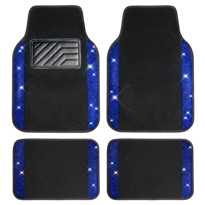 CAR PASS Bling Diamant Auto Fu?matten, Gl?nzend Glitzernder Kristall, Universal Fussmatten Auto mit