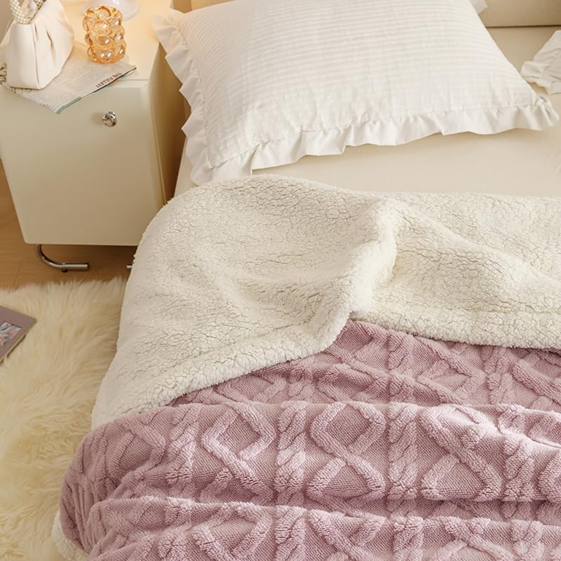 RongRongIN Kuscheldecke 180x200 cm Herbst Winter Flauschig Decke für Bett Sofa Couch – Hell Lila, Ex