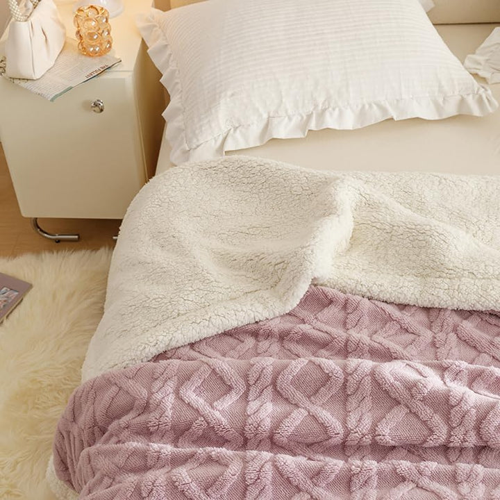 RongRongIN Kuscheldecke 180x200 cm Herbst Winter Flauschig Decke für Bett Sofa Couch – Hell Lila, Ex