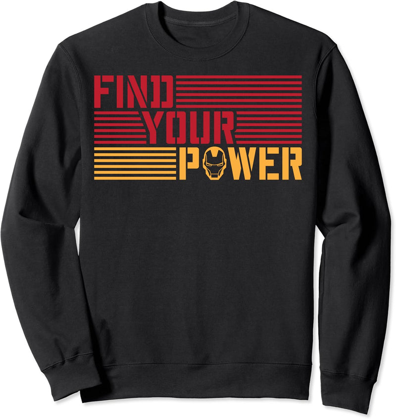 Marvel Iron Man Find Your Power Striped Text Sweatshirt