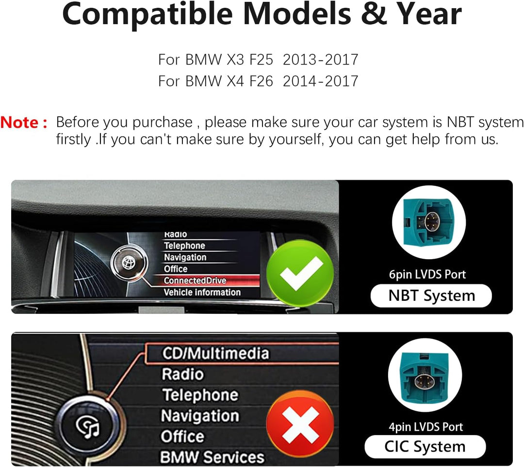 Ultra schmal 12,3-Zoll 1920 * 720 Autoradio für BMW X3 F25 X4 F26 NBT Carplay Android Auto Multimedi