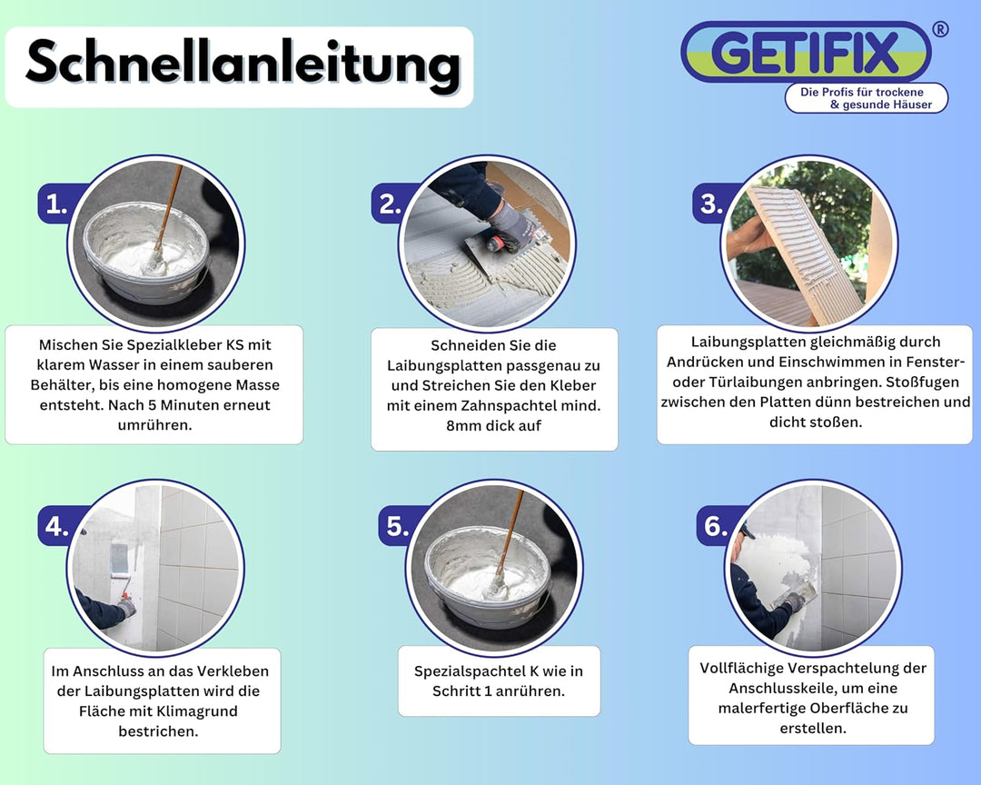 Laibungsplatten Komplettpaket aus Kalziumsilikat, Dämmung für Fensterlaibung & Türlaibung, Schutz vo