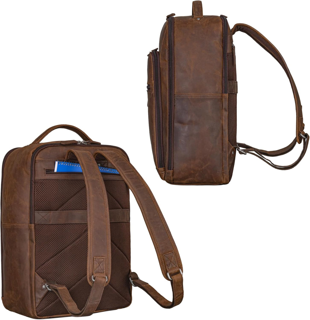 STILORD 'Gordon' Rucksack Leder Herren und Damen Messenger Rucksack Laptop 17 Zoll Lederrucksack Dam