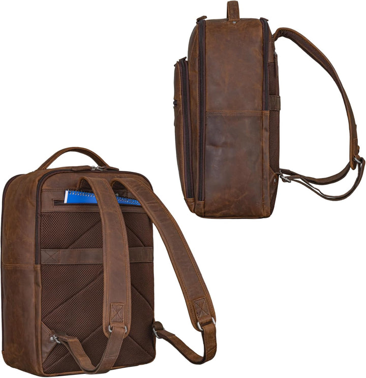 STILORD 'Gordon' Rucksack Leder Herren und Damen Messenger Rucksack Laptop 17 Zoll Lederrucksack Dam