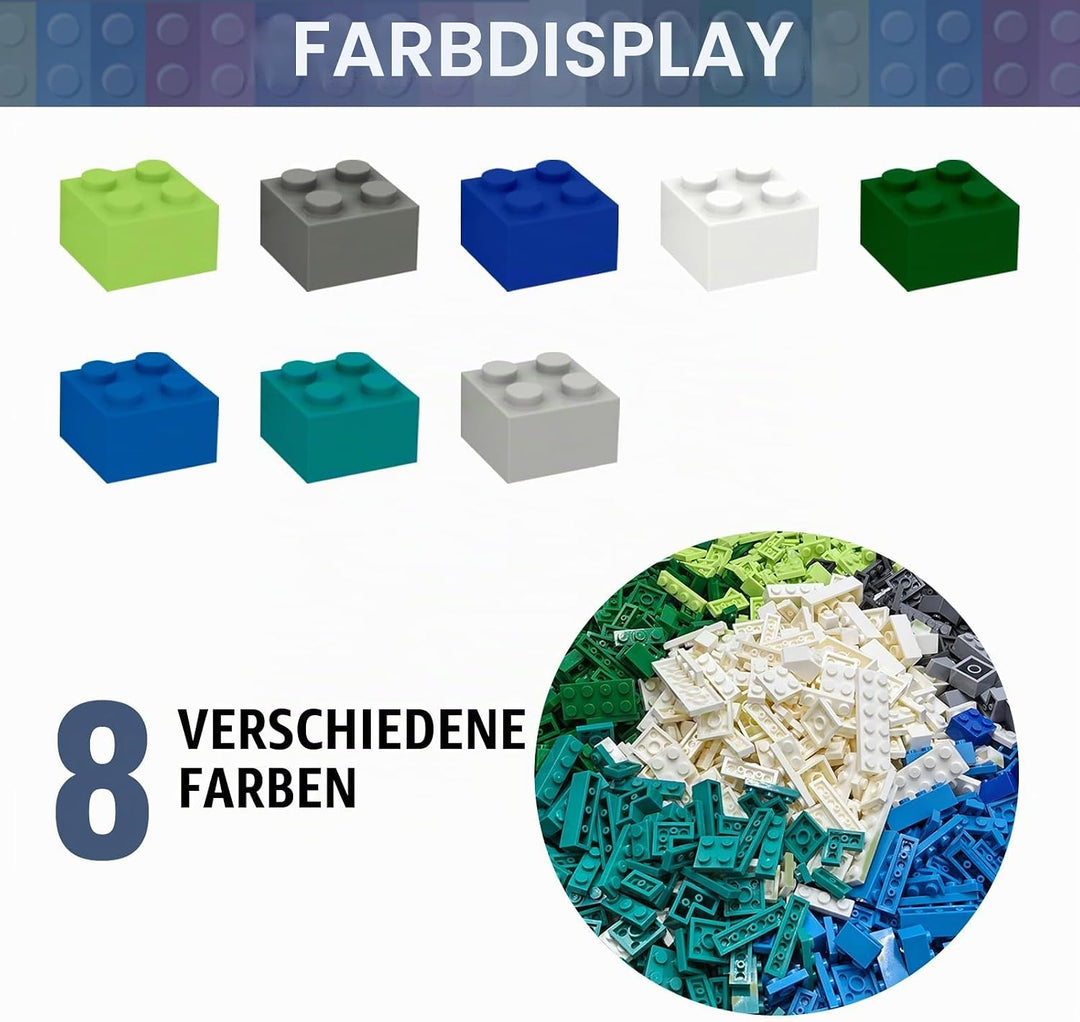 1500 Basic Bausteine Box, Klassische Basis Steine Nachfüllpacks Kompatibel zu Allen Anderen Herstell