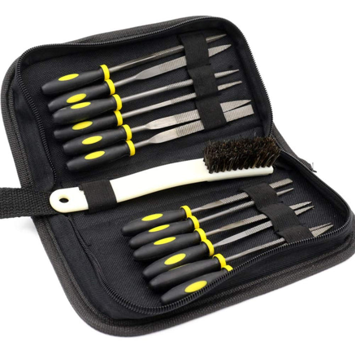 12PCS kleine Holzfeilen und Raspeln Set, sortierte Handfeile Holz Raspel Set mit Reinigungsbürste, M