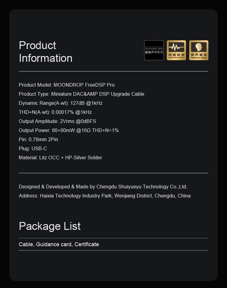 Moondrop Free DSP PRO Kopfhörer-Upgrade-Kabel USB-C CS43198 HiFi-tragbarer Mini-Dekodierungsverstärk