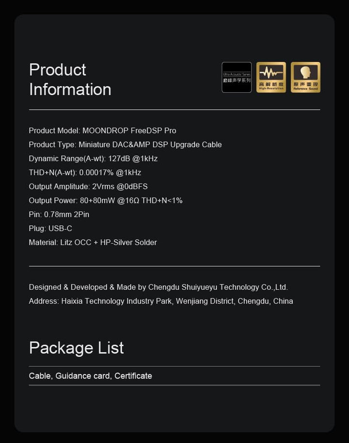Moondrop Free DSP PRO Kopfhörer-Upgrade-Kabel USB-C CS43198 HiFi-tragbarer Mini-Dekodierungsverstärk