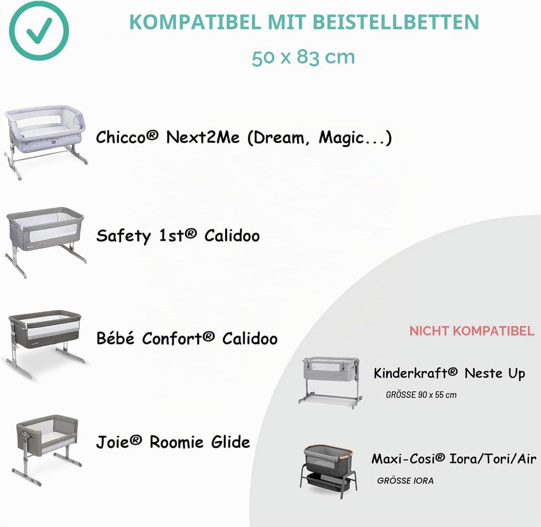 Lovely Hippo Matratzenschoner wasserdichte 50x90 / 50x83 - Wasserdichter Matratzenschoner Beistellbe