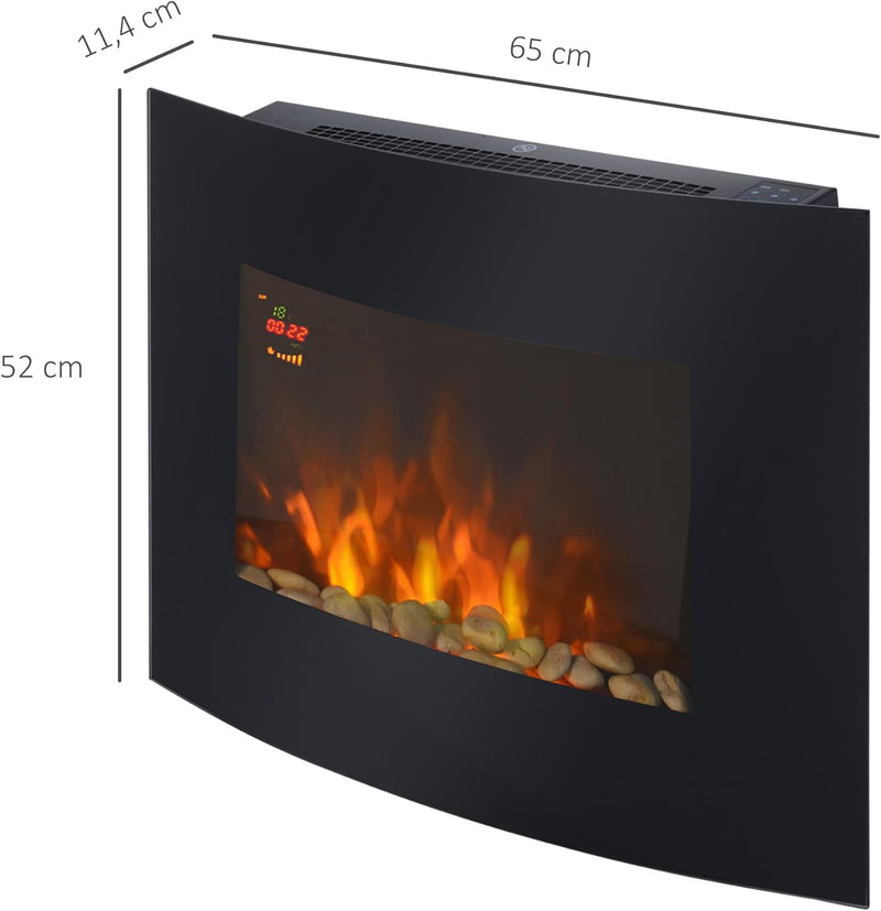 HOMCOM Elektrokamin Kamin Kaminofen Elektrischer Wandkamin (Modell7/65 x 11,4 x 52cm) Modell7/65 x 1