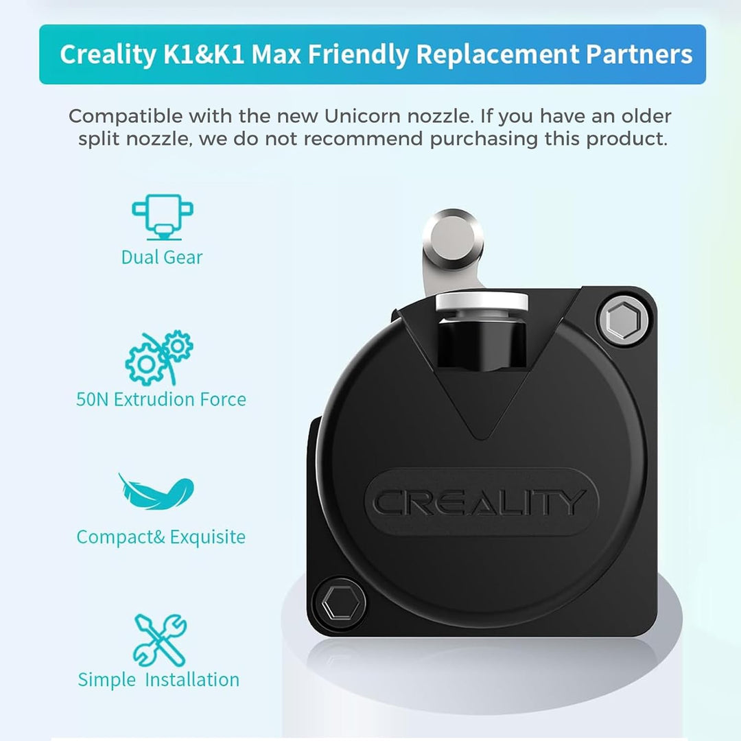 Creality Offiziell Upgrade K1 MAX Extruder, 50N starke Verdrängungskraft-Dehnungs-Doppelzahnrad-Desi