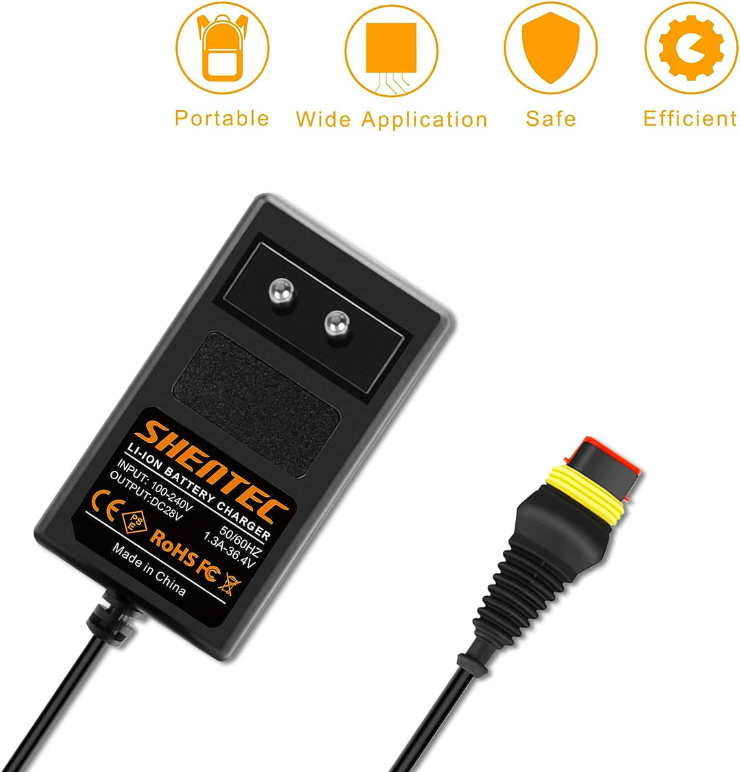 Shentec 28V Akku Ladegerät Kompatibel mit Husqvarna Automower 105, 310, 315, 315X, 305, 310 Mark II,