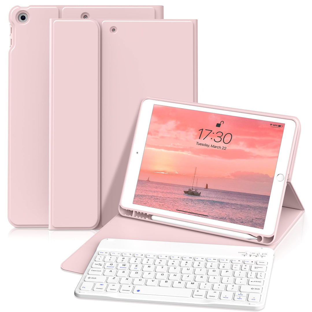 Tastatur Hülle für iPad 9. Generation / 8. Generation / 7.Generation 10,2 Zoll, Magnetisch Abnehmbar