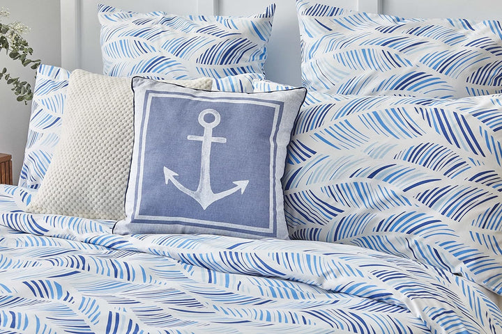 Nautica Home Wave Bettwäsche-Set, Bettbezug-Set Set 100% Baumwolle Ranforce Reissverschluss YKK 135X