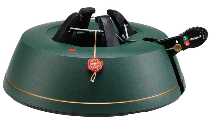 KRINNER Weihnachtsbaum Christbaumständer Comfort M Grün 36cm inkl. Fusspedal-und Einseiltechnik für