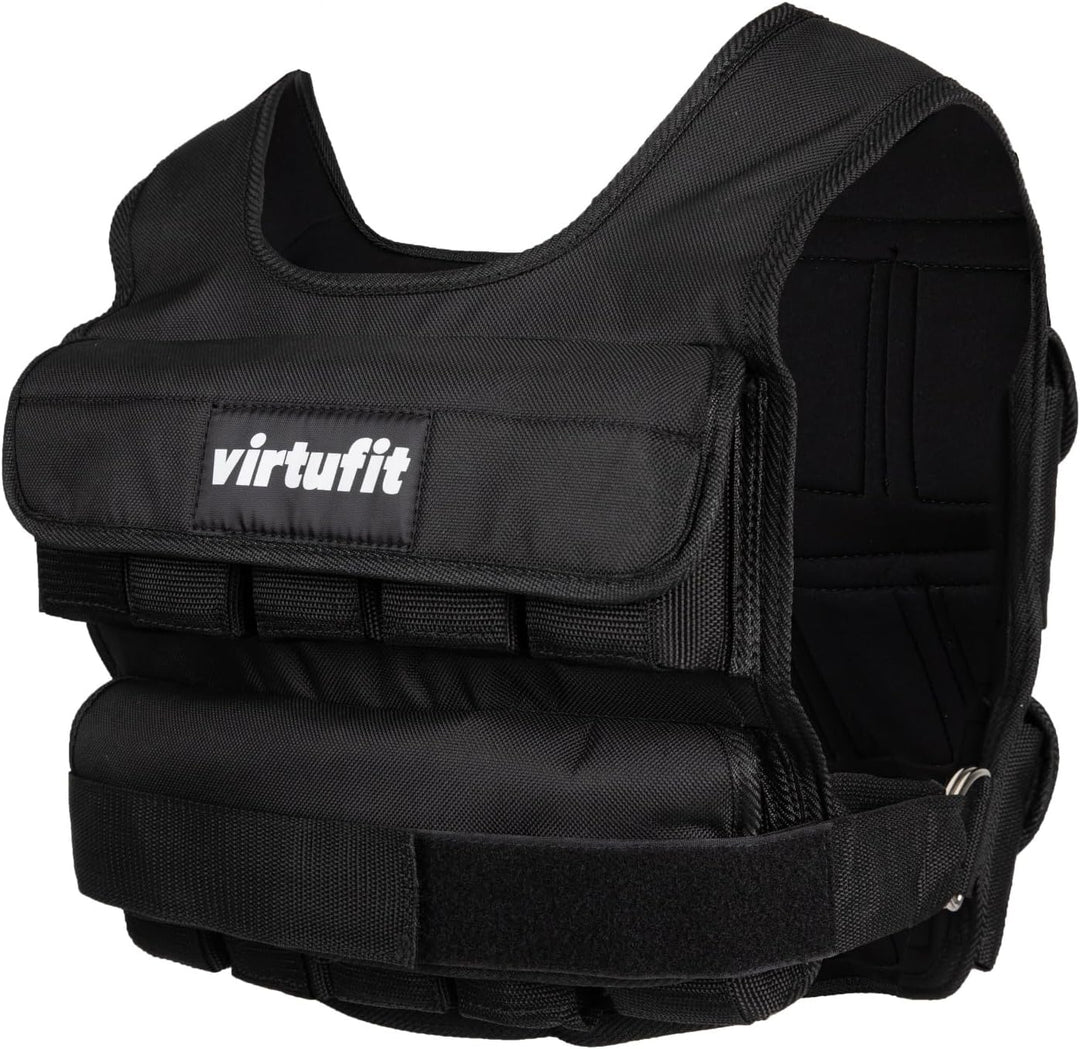 VirtuFit Verstellbare Gewichtsweste Pro - Optionen - 20 kg - 30 kg - Schwarz Schwarz (20 kg), Schwar