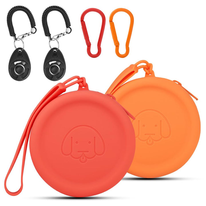 FIDWALL Leckerli-Tasche aus Silikon,2 Stück,Futtertasche für Hundetraining,Hundezubehör,Taschengröss