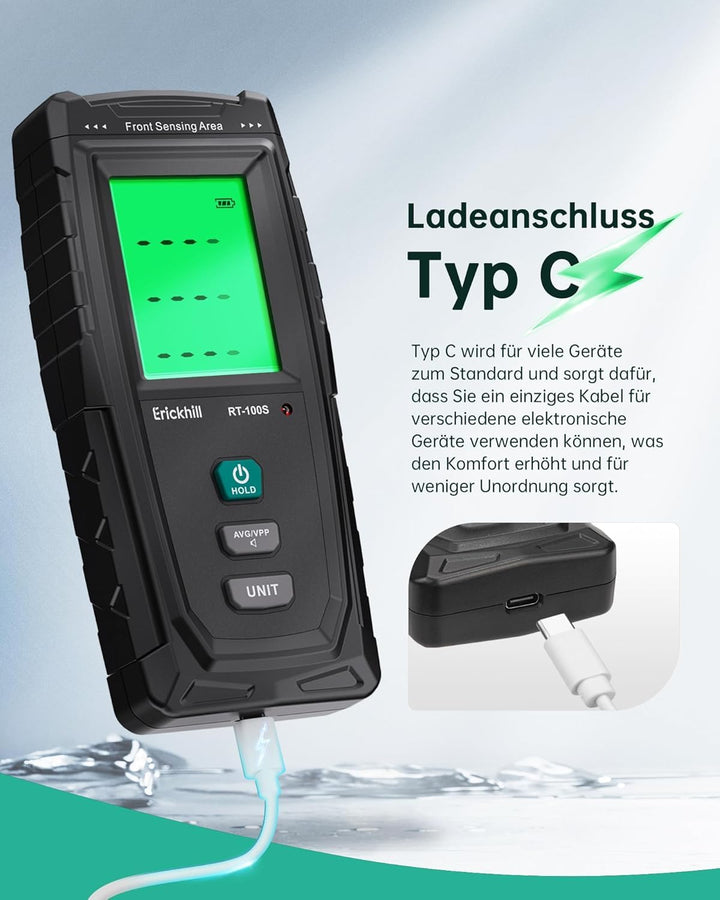ERICKHILL EMF-Messgerät, digitaler Strahlungsdetektor für elektromagnetische Felder Handgehaltener L