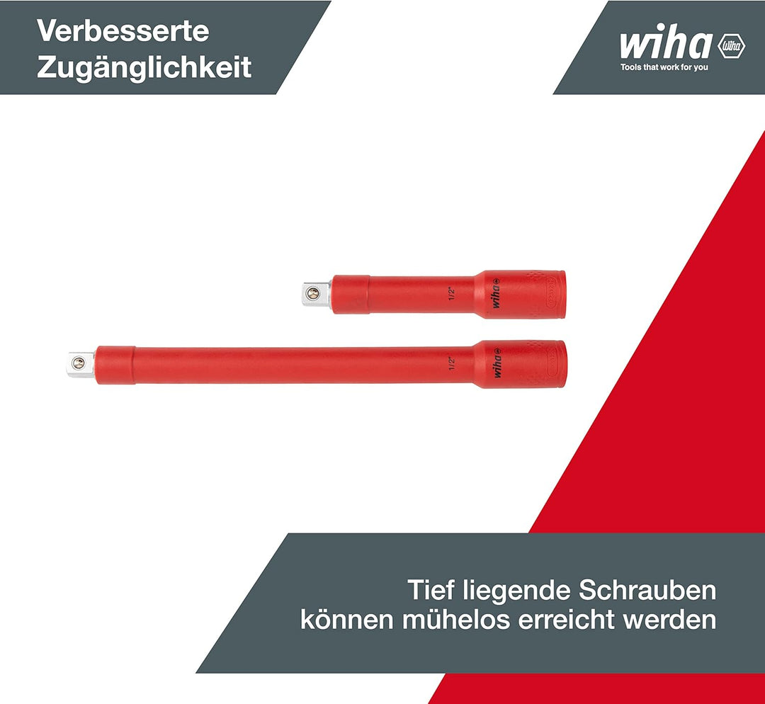 Wiha Ratschenschlüssel Set isoliert (43024) 21-tlg. I Aussensechskant 10mm - 31mm I Innensechskant 4