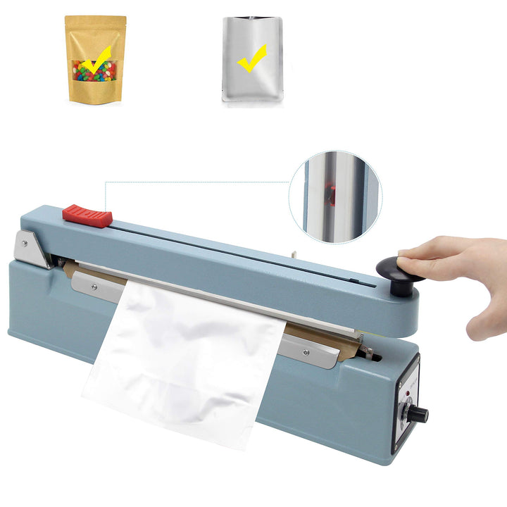 Hanchen Heisssiegelgerät mit Schneider 300mm/11,8 Zoll Heisssiegelmaschine Impulse Heat Sealer 400W