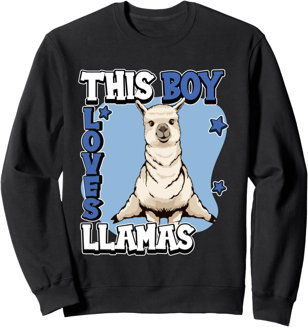 Jungen This Boy Loves Llamas Lama Sweatshirt