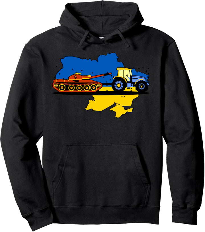 Ukrainischer Traktor zieht russischen Panzer Pullover Hoodie