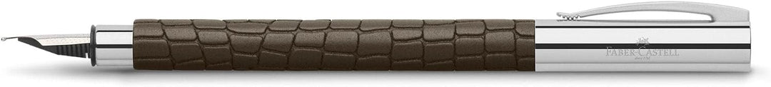 Faber-Castell 146051 - Füller Ambition, Feder F, 3D Croco braun FEDER: F, FEDER: F
