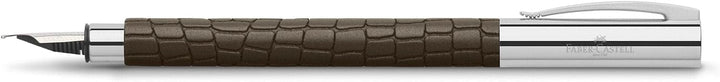 Faber-Castell 146051 - Füller Ambition, Feder F, 3D Croco braun FEDER: F, FEDER: F