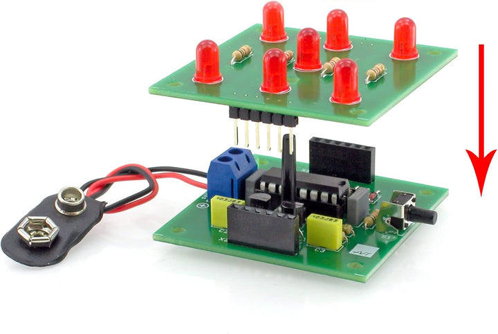 AVT1661 KIT DIY Elektronischer Würfel, Spielwürfel, Elektronik-Bausatz zum Löten Lernen, Übungsplati