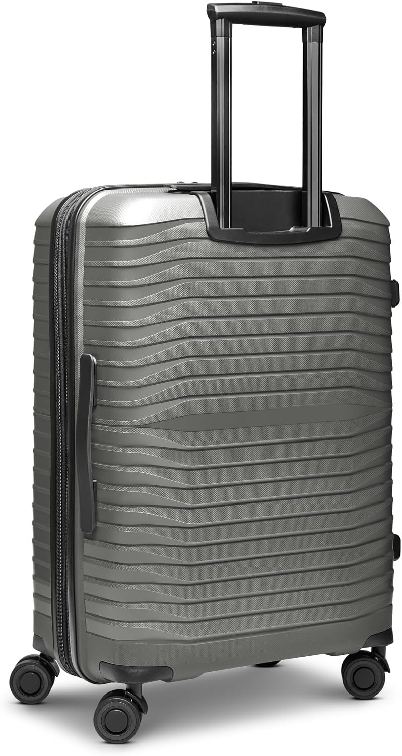 Stratic Shine Koffer gross | Trolley mit 4 360° Drehbare Rollen, Kreuzpackgurt, Dehnfalten, arretier
