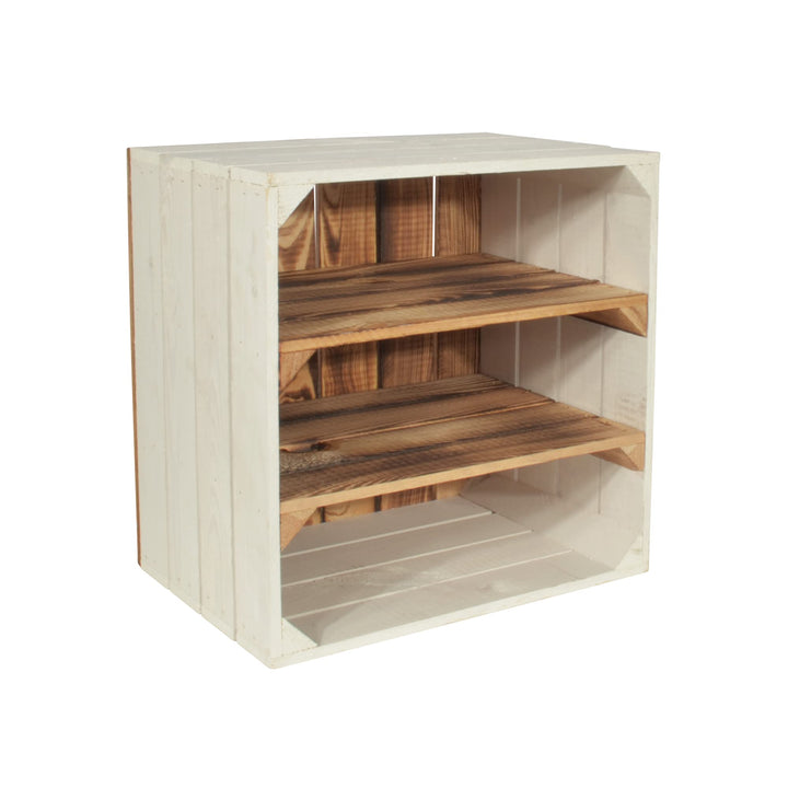 Weinregal Wino aus Holz - Greta Geflammt 2X Regal Holzkiste 1 2x Geflammt Regal, 1 2x Geflammt Regal