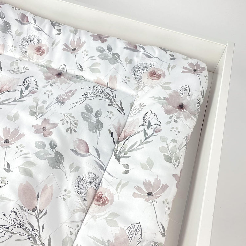 BABEES Wickelauflage Wickelunterlage 75x75 cm 100% Baumwolle Mädchen Junge Baby Kinder zweiseitig (M