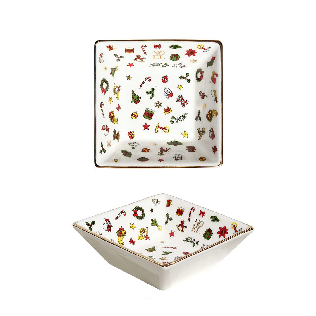 Taitù Noël ORO - Schale quadratisch 9,5 x 9,5 cm