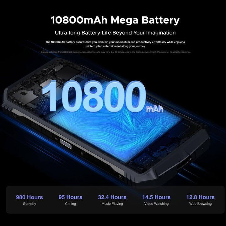DOOGEE S118 Smartphone ohne Vertrag, Helio G99 Octa Core 20GB + 512GB, 10800mAh Akku / 33W, Robustes